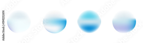 Set color circle gradient noise gradation. Abstract colorful watercolor blur mesh on isolated transparent background.