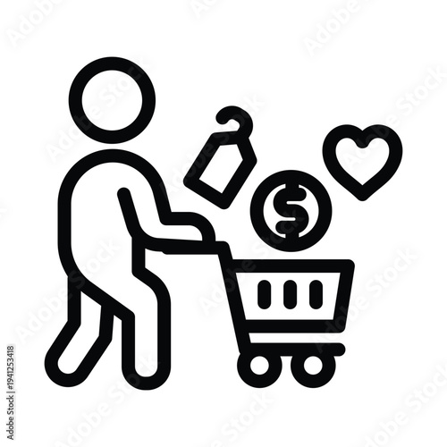 consumer behaviour line icon illustration vector graphic.eps