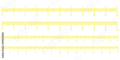 Ruler scale measure. Length measurement scale chart isolated on white background