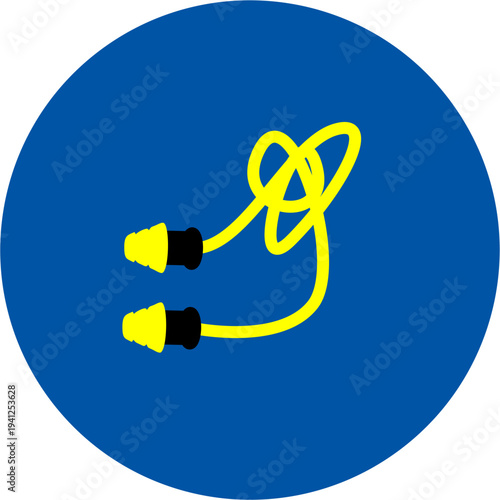 Vector illustration of ear plug personal protective equipment icon