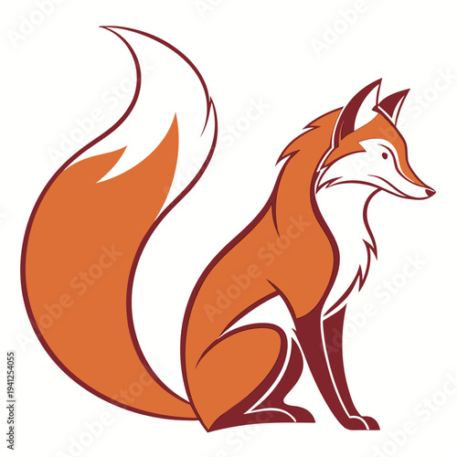 red fox vector illustration