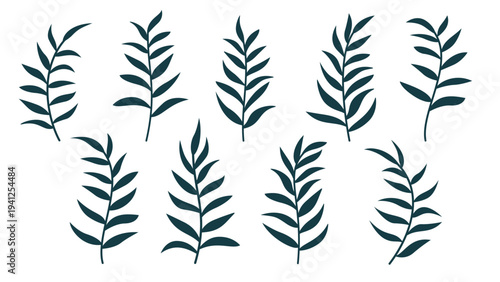 set of tropical leaves