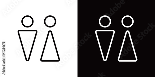 シンプル三角形の抽象トイレアイコン