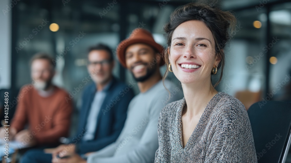 Obraz premium Smiling diverse group portrait indoors