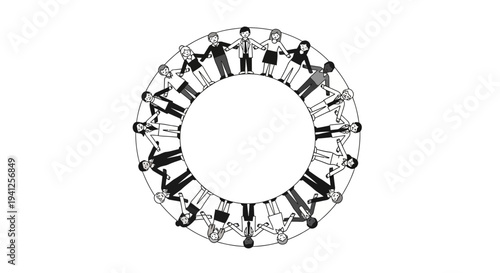 Diverse Business People Holding Hands in Unity Circle