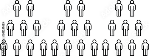 team people group outline icons set vector illustration design collection 