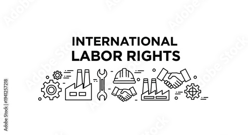 International Labor Rights Concept with Industry Icons