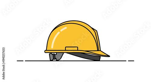 Yellow Hard Hat Safety Helmet Icon Vector Illustration