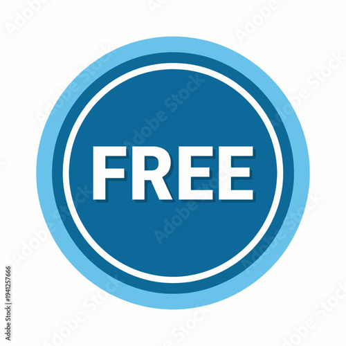 The image showcases a vibrant circular badge with the word 'FREE' prominently displayed, making it ideal for promotions, advertising, or marketing campaigns.