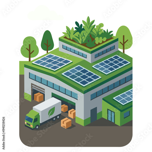 Renewable Energy Technology Elements Set with Geothermal, Hydrogen, Tidal, Wave and Algae Biofuel Illustration