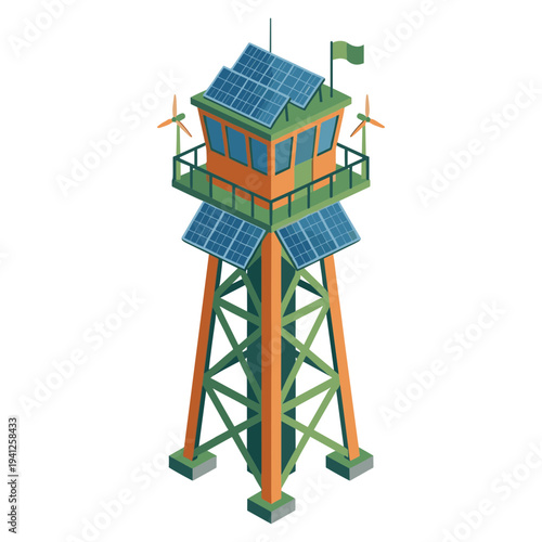 Renewable Energy Technology Elements Set with Geothermal, Hydrogen, Tidal, Wave and Algae Biofuel Illustration