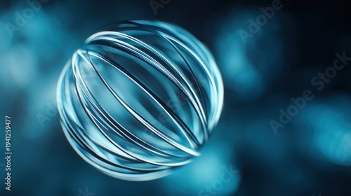 Abstract sphere with metallic lines