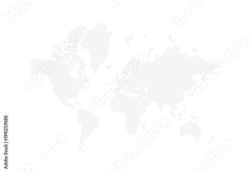 World map with star pattern. Gray colors