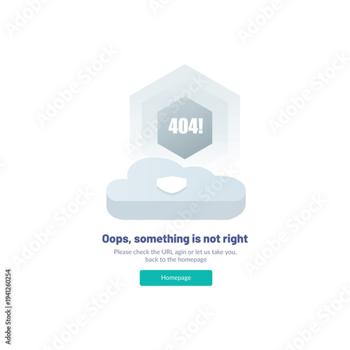 404 Page Not Found Cloud Security Error Web Illustration