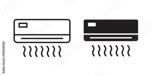 Air conditioner icon for web, design. Linear illustrations, editable strokes