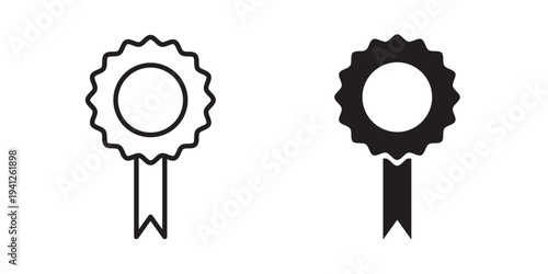 Badge icon for web, design. Linear illustrations, editable strokes