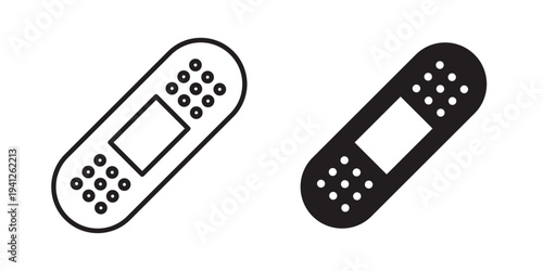 Band aid icon for web, design. Linear illustrations, editable strokes