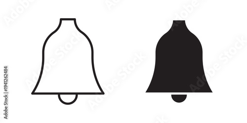Bell icon for web, design. Linear illustrations, editable strokes