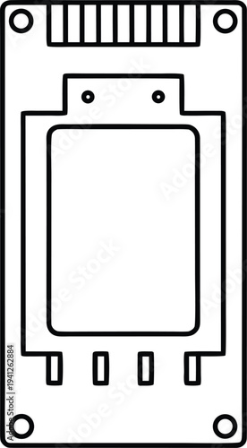 ssd line art vector illustration on transparent background