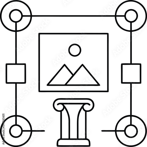 nft line art vector illustration on transparent background