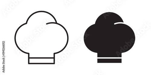 Chef hat icon for web, design. Linear illustrations, editable strokes