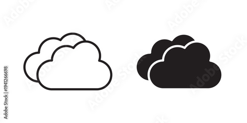 Cloud icon for web, design. Linear illustrations, editable strokes