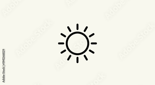 Simple Sun Icon, Brightness Symbol, Minimalist Weather Graphic