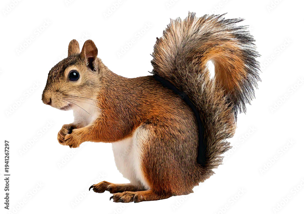 Fototapeta premium Squirrel isolated on a transparent or white background
