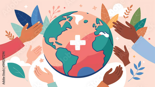 World Health Day Inclusive Global Healthcare Illustration.eps