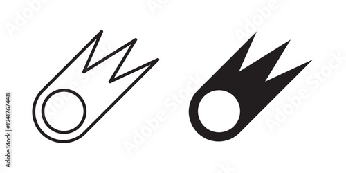 Comet icon for web, design. Linear illustrations, editable strokes