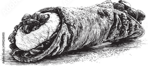 Cannoli pastry illustration on a white background. This vector illustration can be used in any size you like for advertising, logos, and other work.
