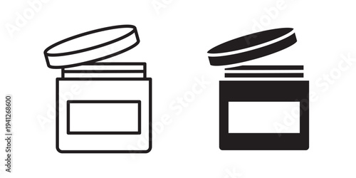 Cream icon for web, design. Linear illustrations, editable strokes