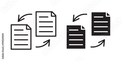 Data transfer icon for web, design. Linear illustrations, editable strokes