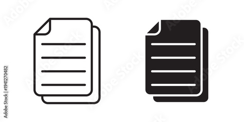 Document icon for web, design. Linear illustrations, editable strokes
