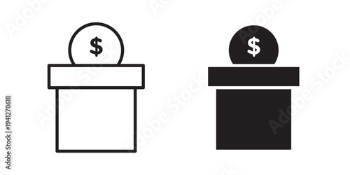 Donate icon for web, design. Linear illustrations, editable strokes