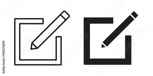Edit icon for web, design. Linear illustrations, editable strokes