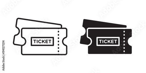 Event pass icon for web, design. Linear illustrations, editable strokes