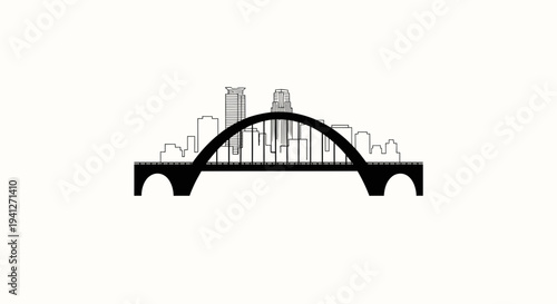 Iconic Bridge Silhouette Over City Skyline at Dusk