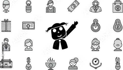 Set of 20 education and business icons vector