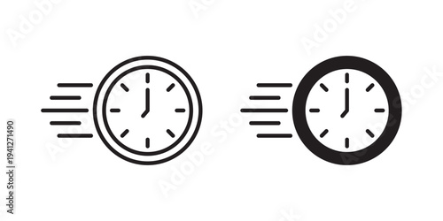 Express icon for web, design. Linear illustrations, editable strokes