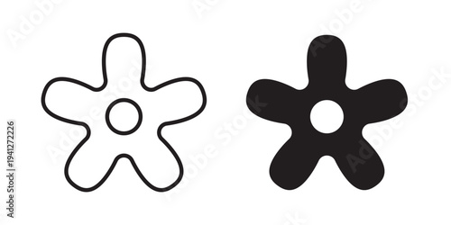 Flower icon for web, design. Linear illustrations, editable strokes