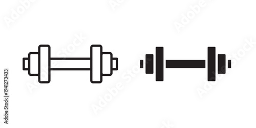 Gym icon for web, design. Linear illustrations, editable strokes