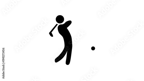 Professional Golfer Hitting Ball Silhouette