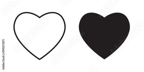 Heart icon for web, design. Linear illustrations, editable strokes