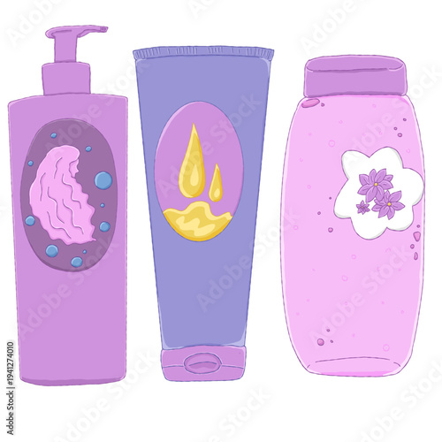 Shampoo,Spülung und Duschgel