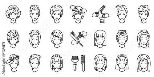 Collection of 18th century inspired hairstyles and headpieces