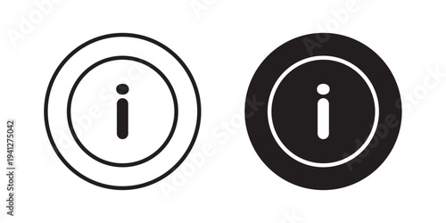 Info icon for web, design. Linear illustrations, editable strokes