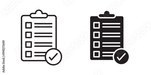 List check icon for web, design. Linear illustrations, editable strokes