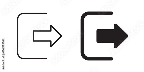 Log out icon for web, design. Linear illustrations, editable strokes