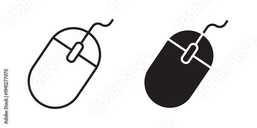 Mouse icon for web, design. Linear illustrations, editable strokes